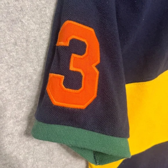 Polo Ralph Lauren Boy Big Pony Cotton Mesh Polo Shirt Rugby Stripe Pique - Picture 5 of 8